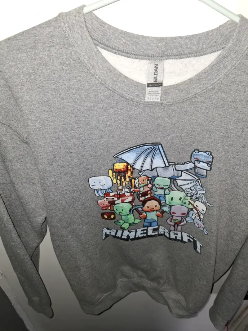 Polerón gris Minecraft para niños. Talla S - 3