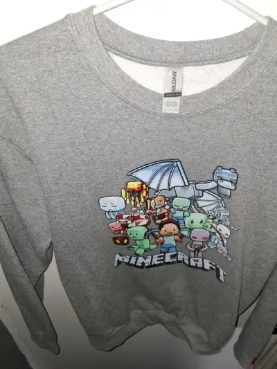 Polerón gris Minecraft para niños. Talla S - miniatura 3