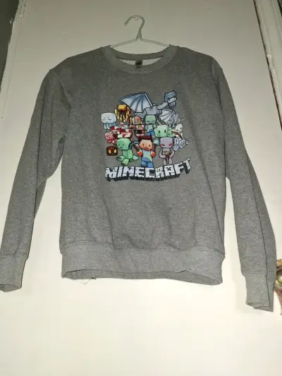 Polerón gris Minecraft para niños. Talla S - miniatura 4