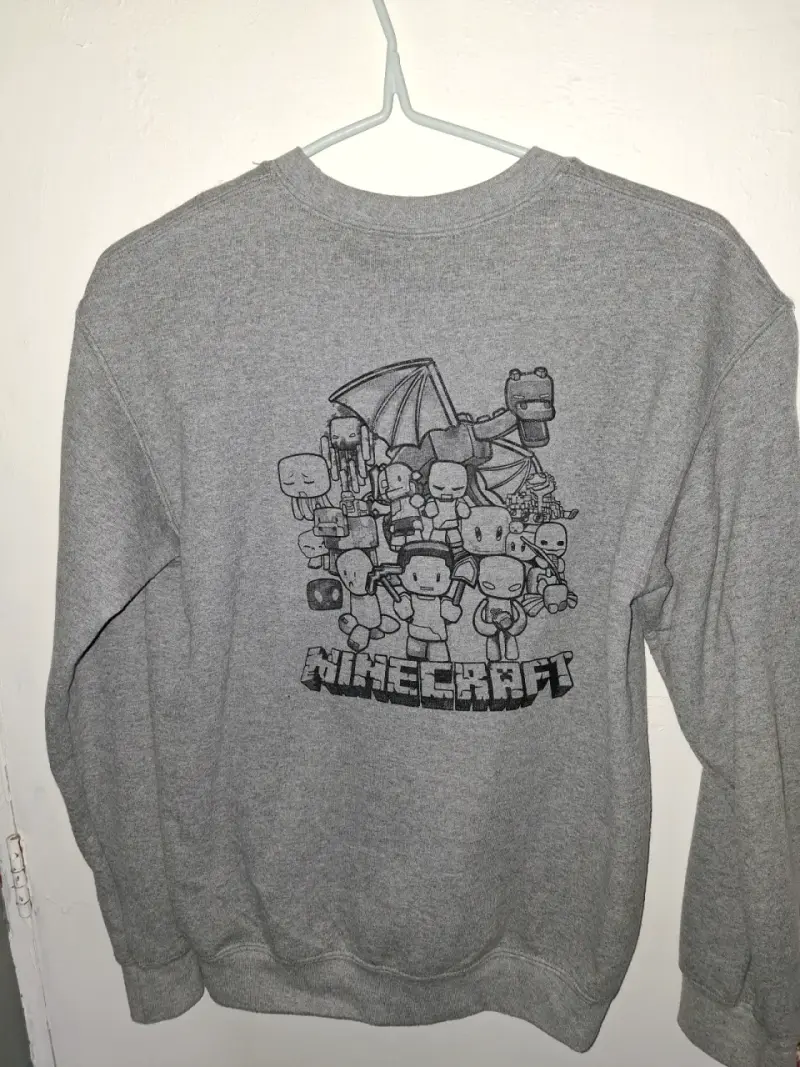 Polerón gris Minecraft para niños. Talla S - 5