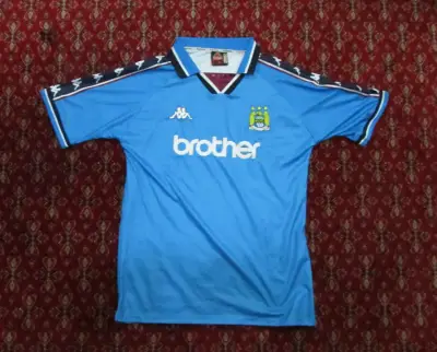 Camiseta retro Manchester City - miniatura 1