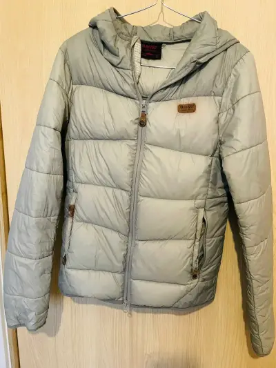 Chaqueta acolchada Hi-Tec gris con capucha - miniatura 1