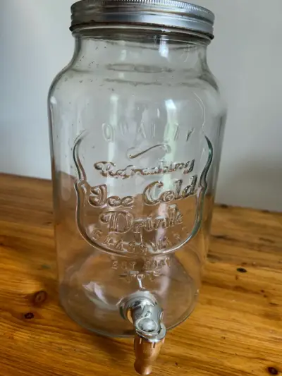 Dispensador de vidrio con grifo metálico - miniatura 3