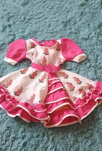 Vestido cueca infantil con estampado de flores - miniatura 1