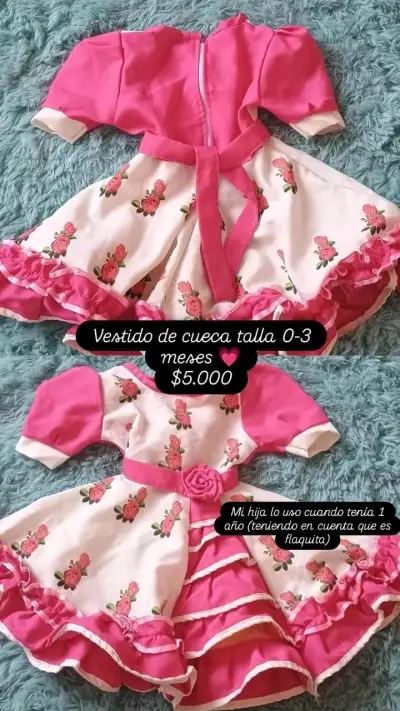 Vestido cueca infantil con estampado de flores - miniatura 3