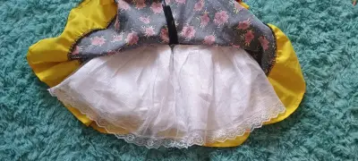 Vestido infantil de cueca floral con encaje - miniatura 4