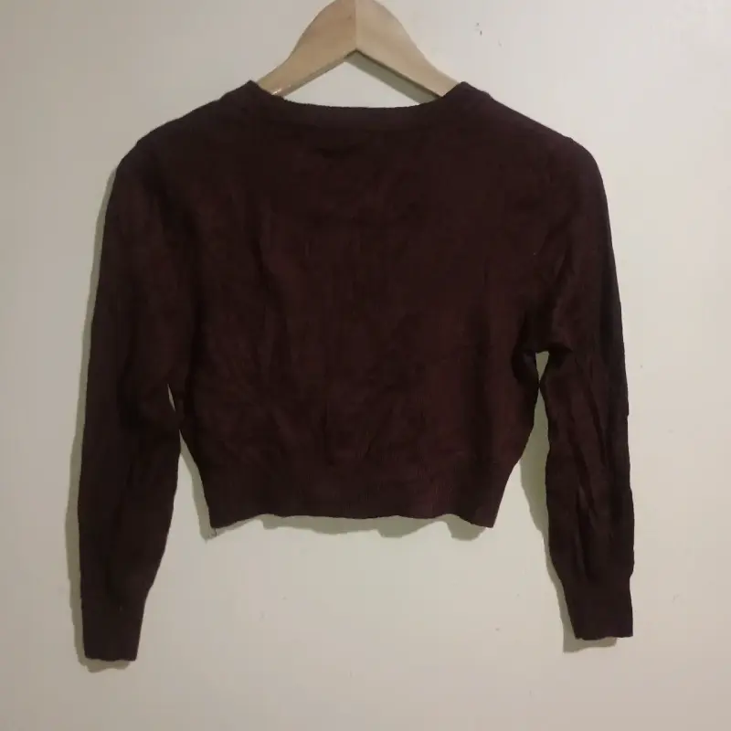 Cardigan marrón de mujer con botones - 2