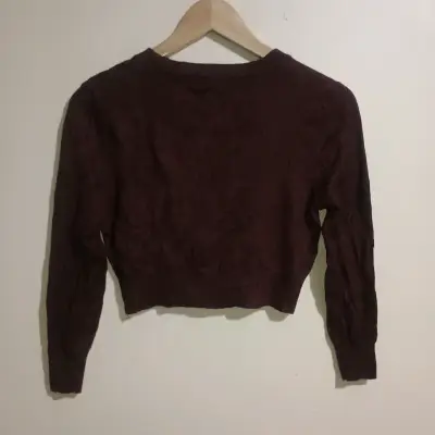 Cardigan marrón de mujer con botones - miniatura 2