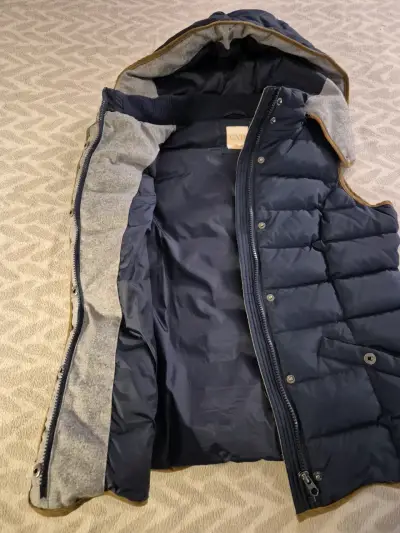 Parka sin mangas acolchada con capucha azul - miniatura 2