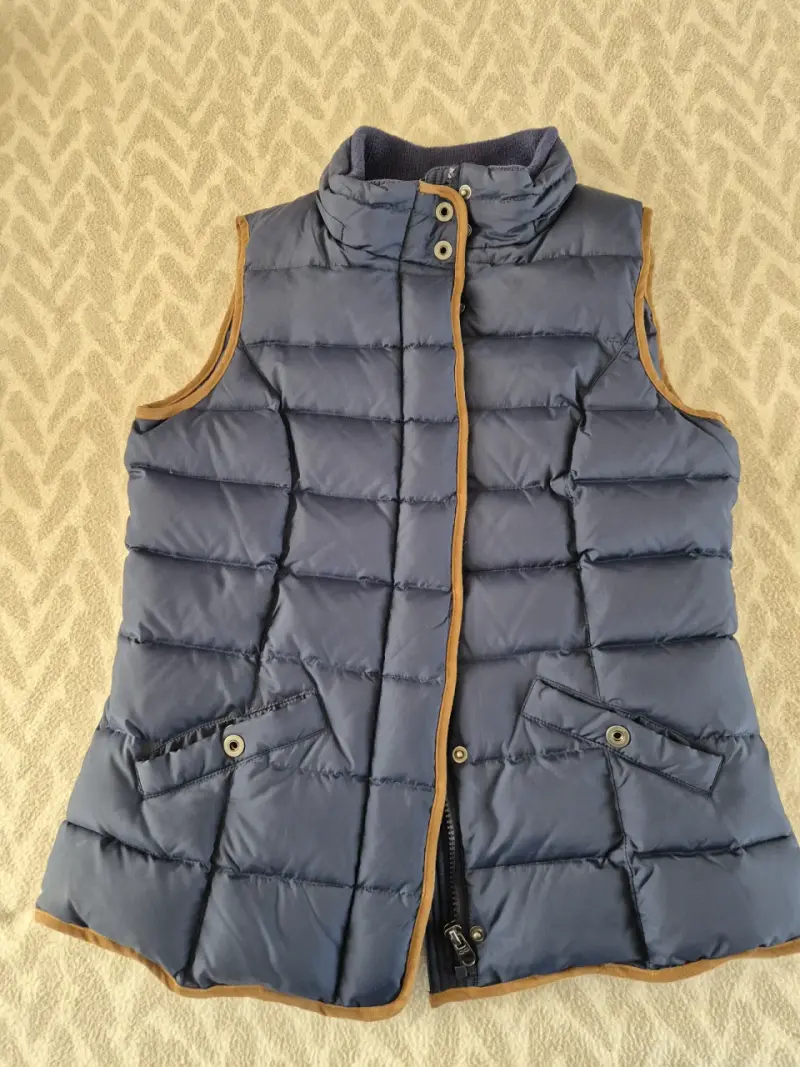 Parka sin mangas acolchada con capucha azul - 4