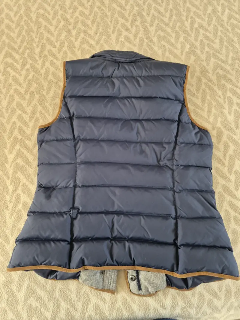 Parka sin mangas acolchada con capucha azul - 5