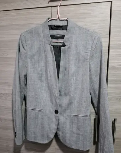 Blazer gris Zara Basic mujer - miniatura 1