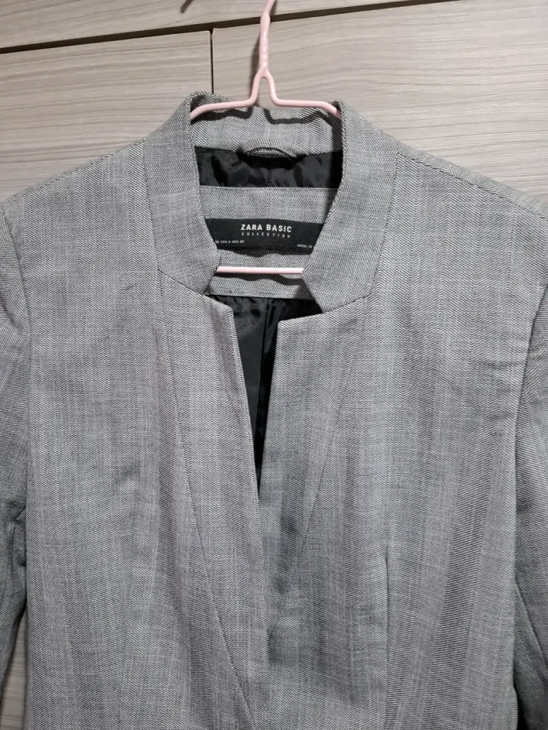 Blazer gris Zara Basic mujer - 2