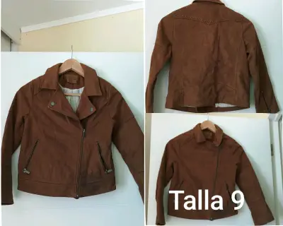 Chaqueta  marca Zara de gamuza marrón talla 8 y 9 - miniatura 2