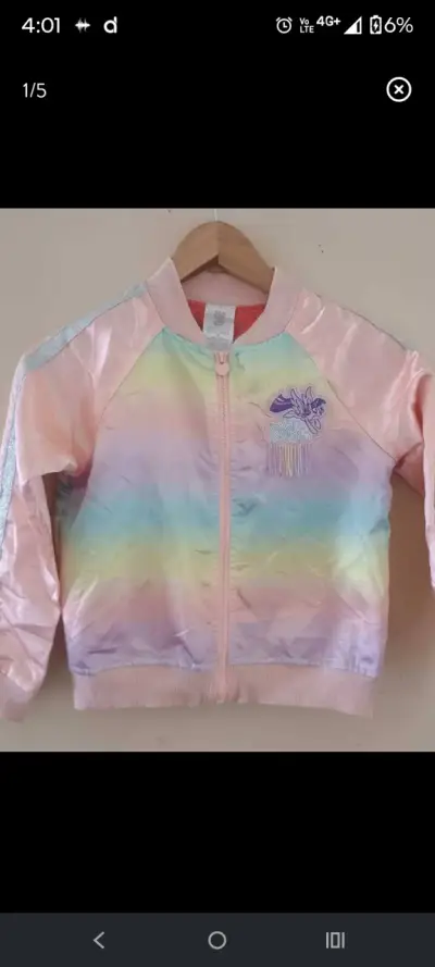 Chaqueta infantil arcoíris con unicornio - miniatura 1