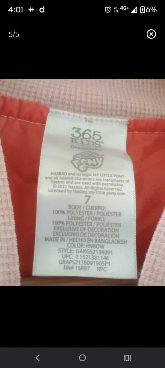 Chaqueta infantil arcoíris con unicornio - 5
