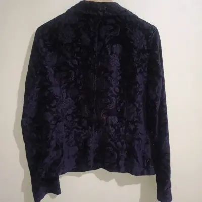 Blazer de terciopelo morado floral - miniatura 2