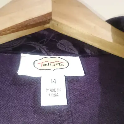 Blazer de terciopelo morado floral - miniatura 4