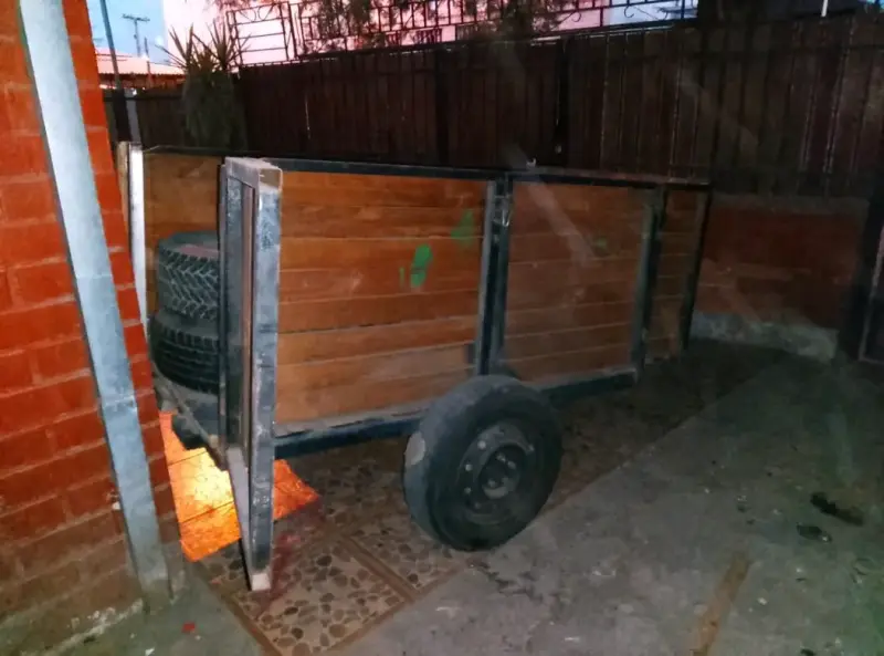 Carro de arrastre de madera y metal - 3