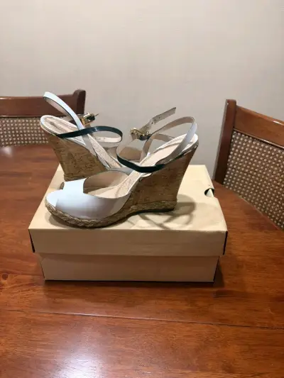Sandalia crema con azul - miniatura 1