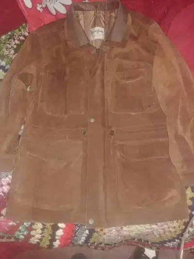 Chaqueta de gamuza marrón vintage - miniatura 1
