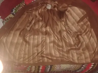 Chaqueta de gamuza marrón vintage - miniatura 5