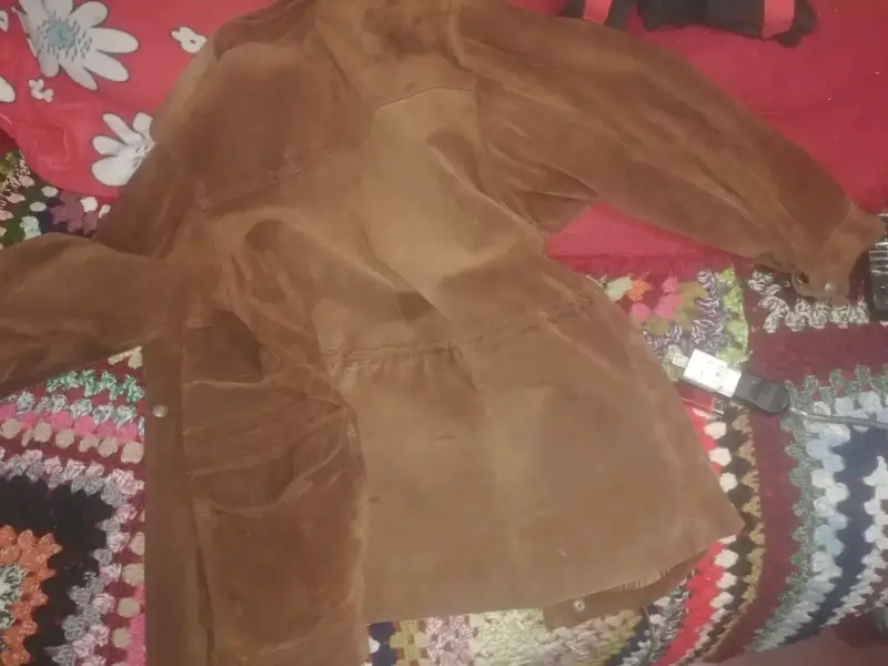 Chaqueta de gamuza marrón vintage - 7