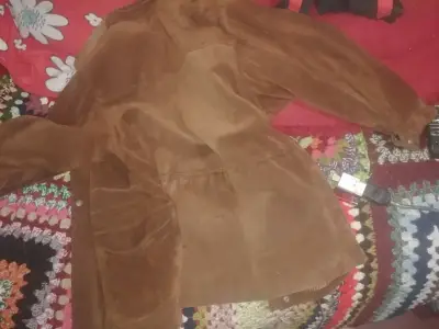 Chaqueta de gamuza marrón vintage - miniatura 7