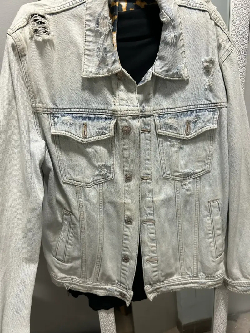 Chaqueta de mezclilla desgastada mujer - 2