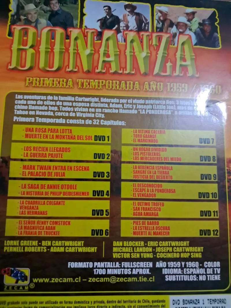 Colección Bonanza Temporadas 1 y 2 en DVD - 3