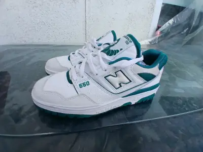 Zapatillas deportivas New Balance blancas y verdes - miniatura 5