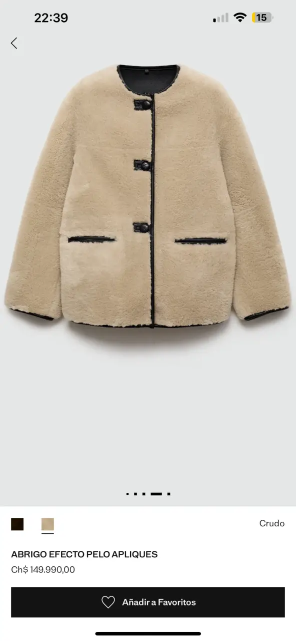 Chaqueta de lana beige con botones decorativos - 2