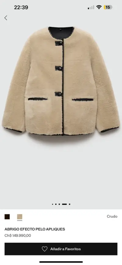 Chaqueta de lana beige con botones decorativos - miniatura 2