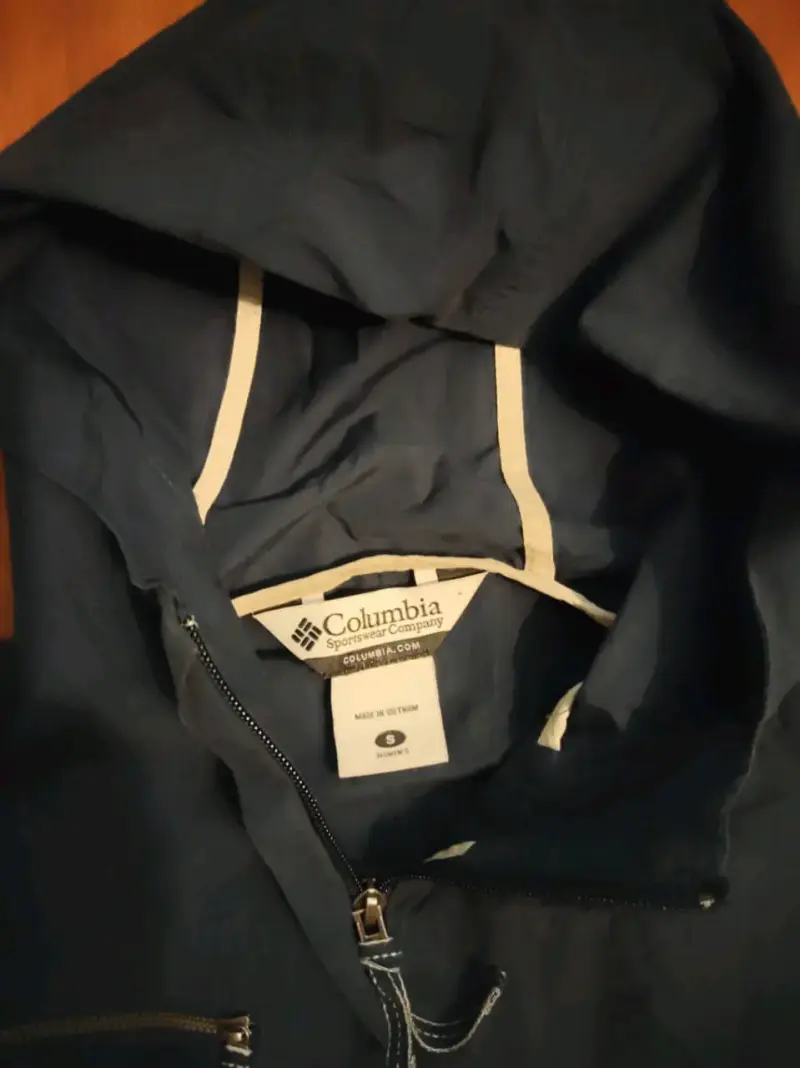 Chaqueta impermeable Columbia azul con capucha - 2