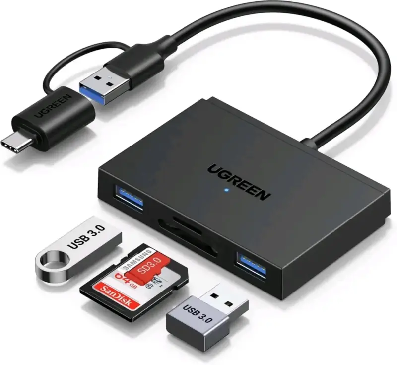Hub USB 3.0 UGREEN con lector de tarjetas