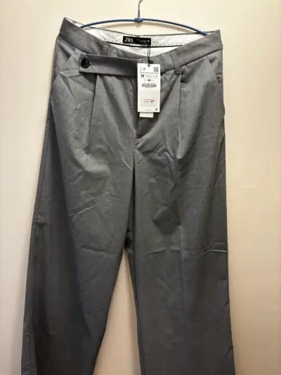 NUEVO -Pantalones grises Zara para mujer - miniatura 1