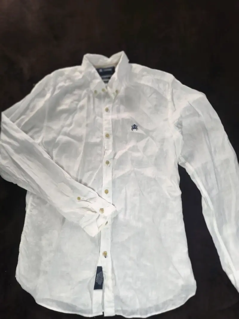 Camisa blanca de lino para hombre Cascais - 1