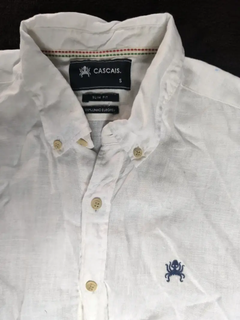 Camisa blanca de lino para hombre Cascais - 2