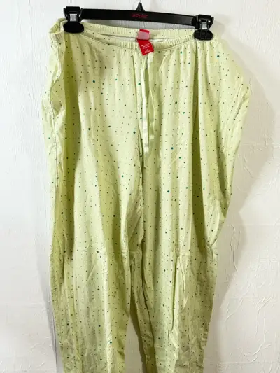 Pantalones pijama verde claro con puntos - miniatura 1