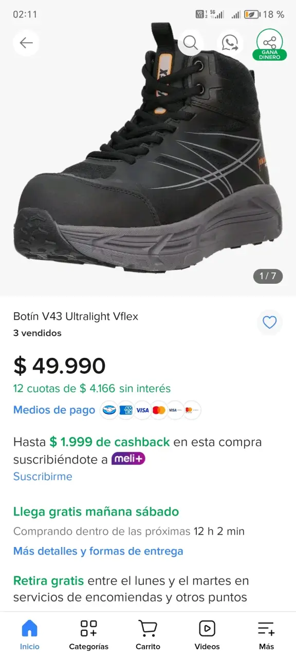 Botas de seguridad  negras ultraligeras - 4