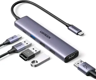Hub USB-C UGREEN 6 en 1 con HDMI 4K - miniatura 1