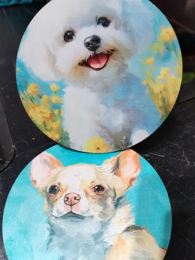 Posavasos con diseño de perros pintados - miniatura 1