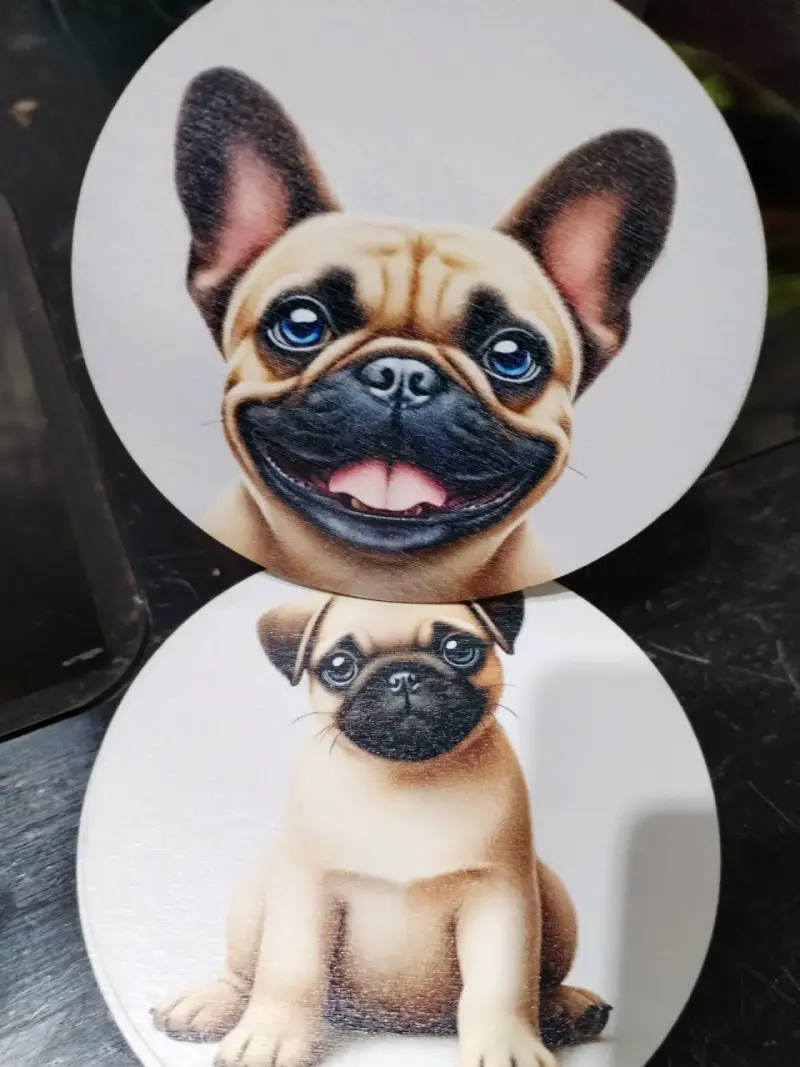 Posavasos con diseño de perros pintados - 4