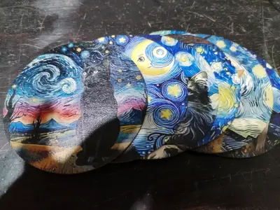 Posavasos con diseño de perros pintados - miniatura 6
