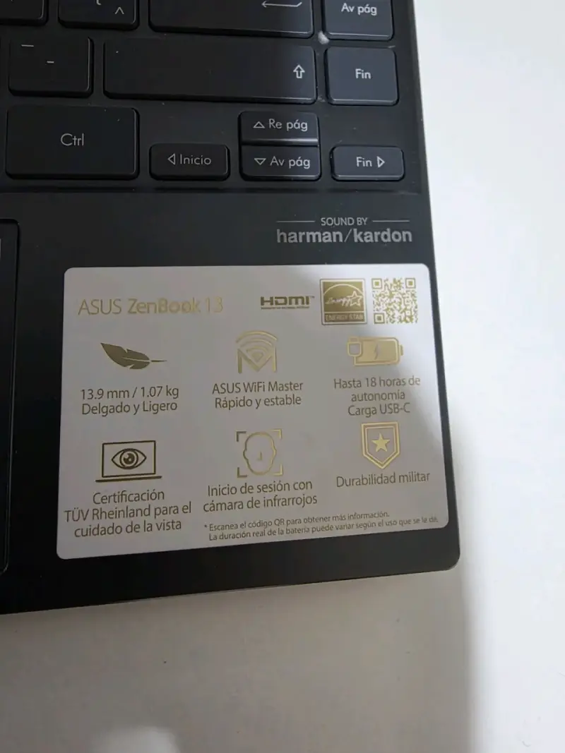 Laptop ASUS ZenBook con caja original - 6