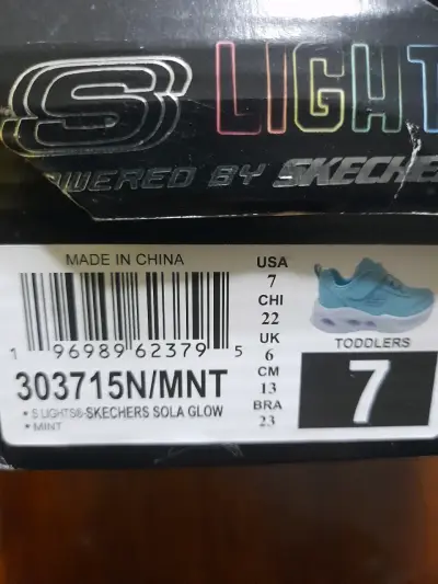 Zapatillas Skechers S Lights celestes para niños - miniatura 3