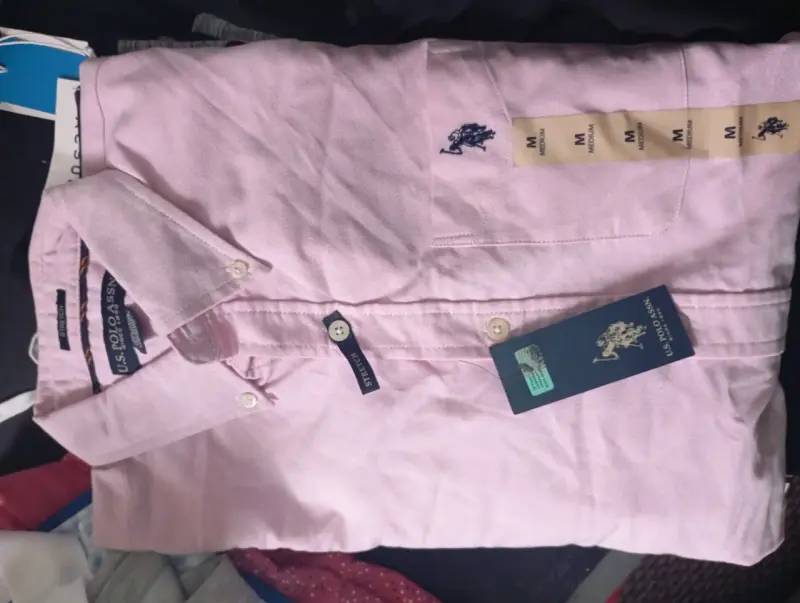 Polera polo USPA rosa para hombre - 5