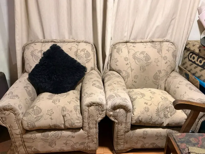 Juego de sillones tapizados beige - 1