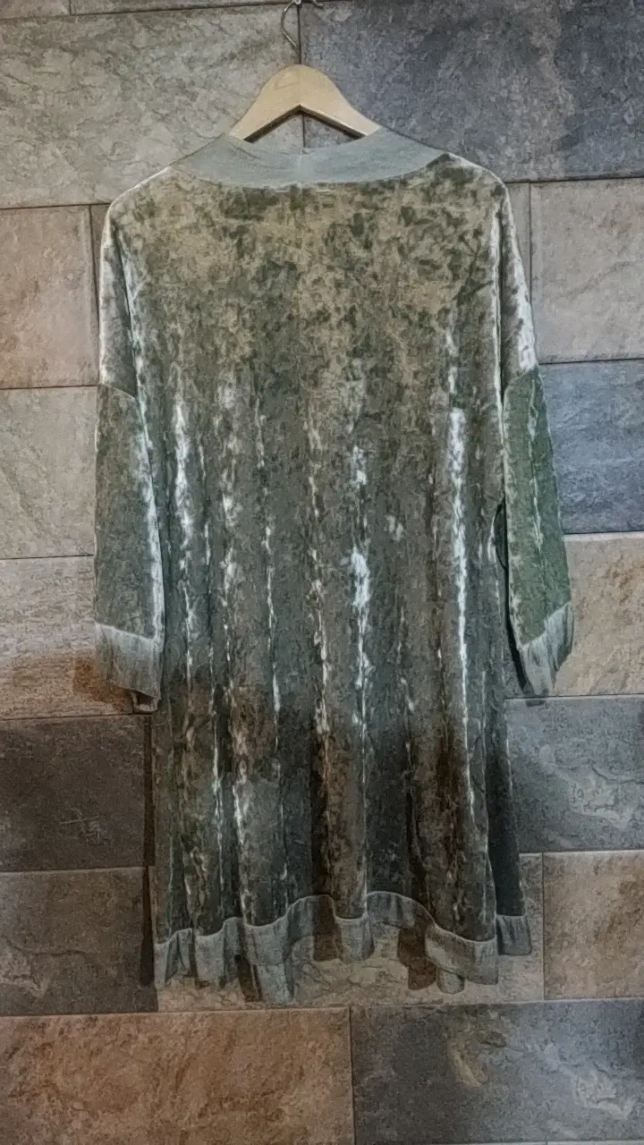 Kimono de terciopelo verde elegante - 2