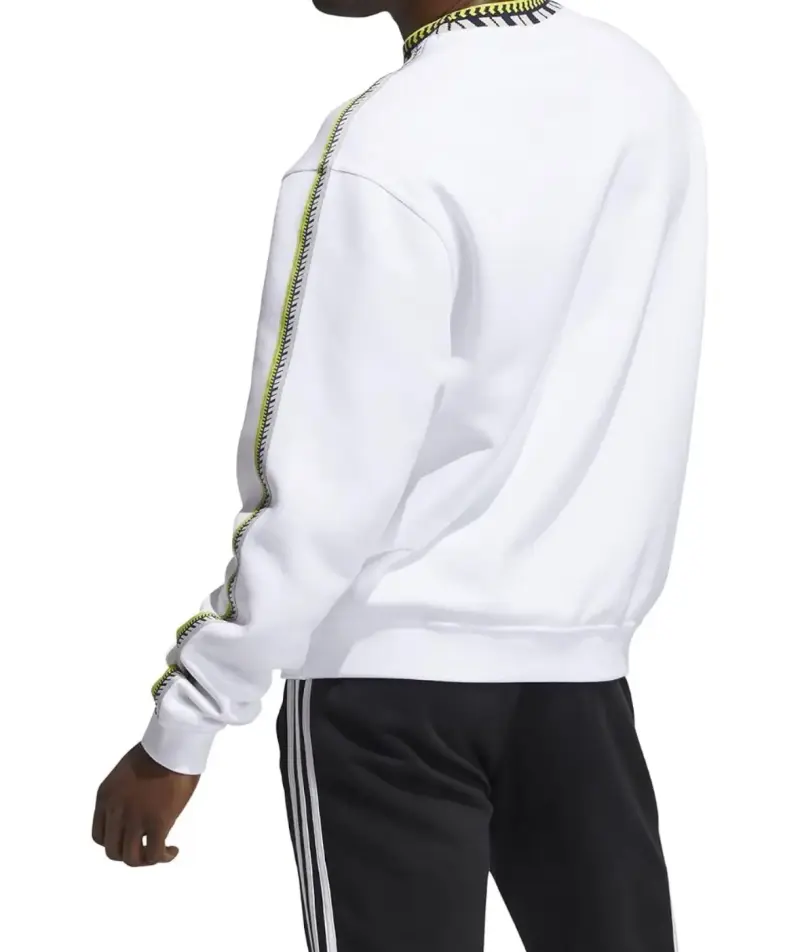 Polerón Adidas blanco con detalles neón - 6